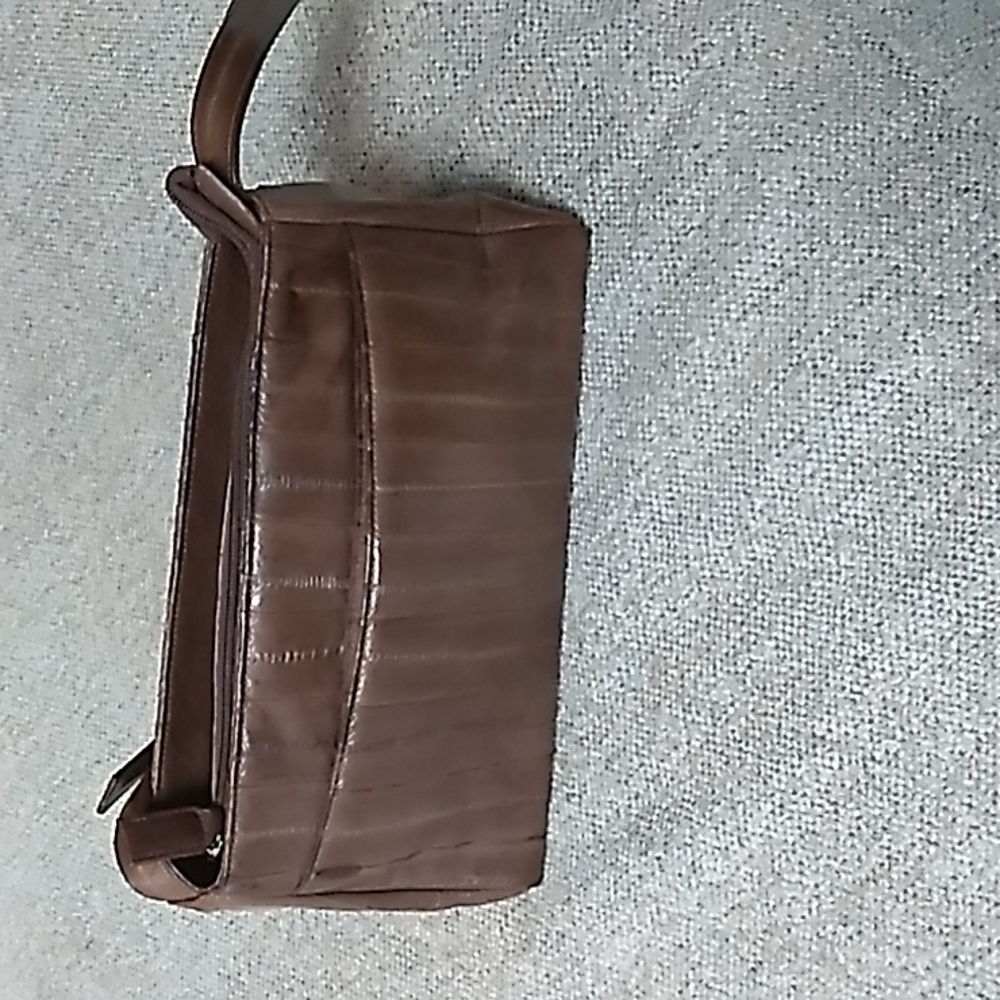 Eel skin brown bag